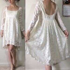 Free People Cream Lace Long Wedding hippie dress